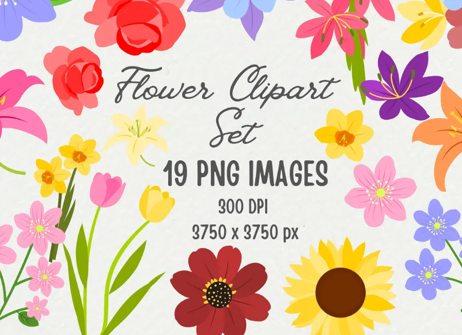 FREE Flower Clipart Set
